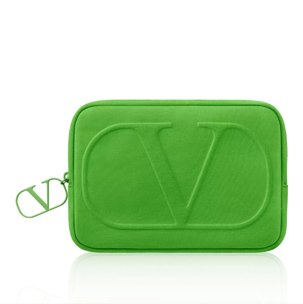 New Valentino Beauty Bright Green Travel Pouch Bag